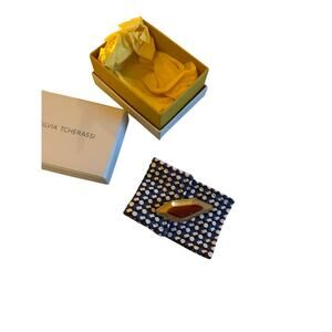 Silvia Tcherassi NWB Resin Gold-Tone Brooch